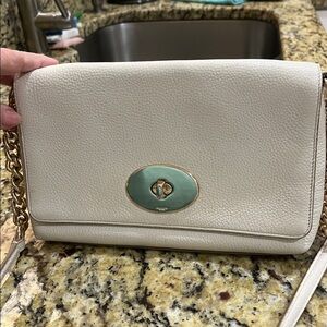 EUC Authentic Coach Off White Whiplash Leather Crosstown Turnkey Crossbody